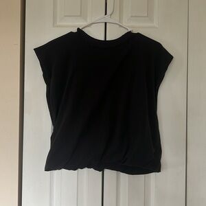 Calia Black “Everyday Twist Crop Tee” (M)